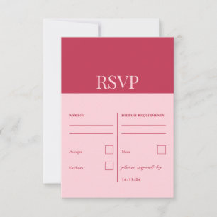 CHLOE Modern Bold Pink Details Response Card