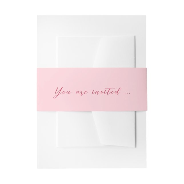 CHLOE Modern Bold Pink Invitation Belly Band (Front Example)