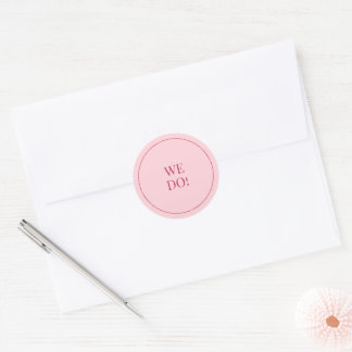 CHLOE Modern Bold Pink Wedding Envelope Sticker