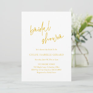 Chloe Mustard Yellow Elegant Bridal Shower Invitation