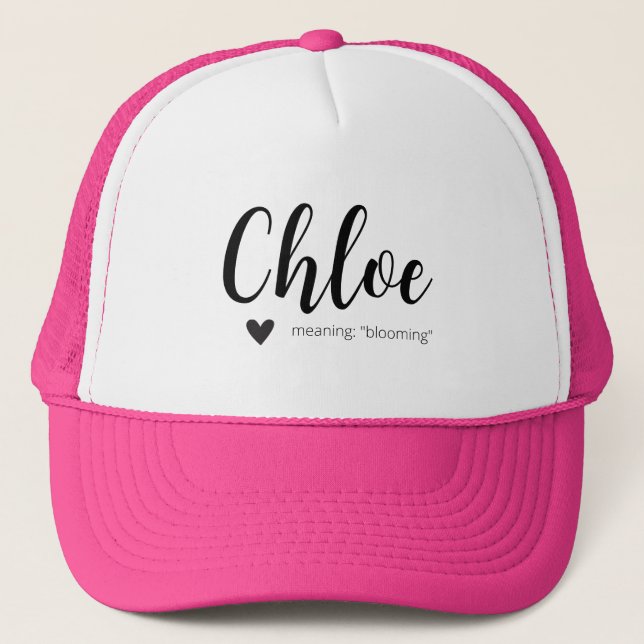 Chloe Name Meaning Girls Custom Name Hat Cap Gift (Front)