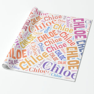 CHLOE Name text design Wrapping Paper