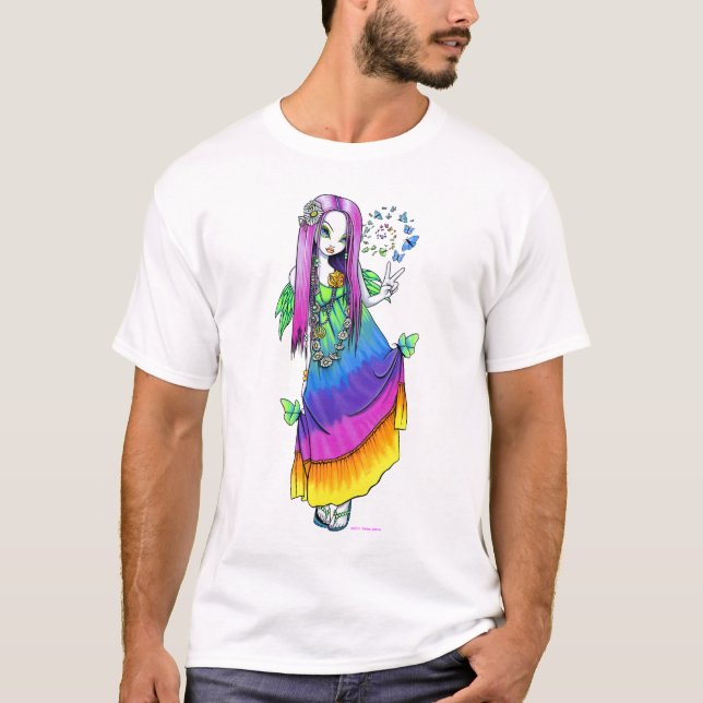 "Chloe" Rainbow Peace Hippie Fairy Shirt (Front)