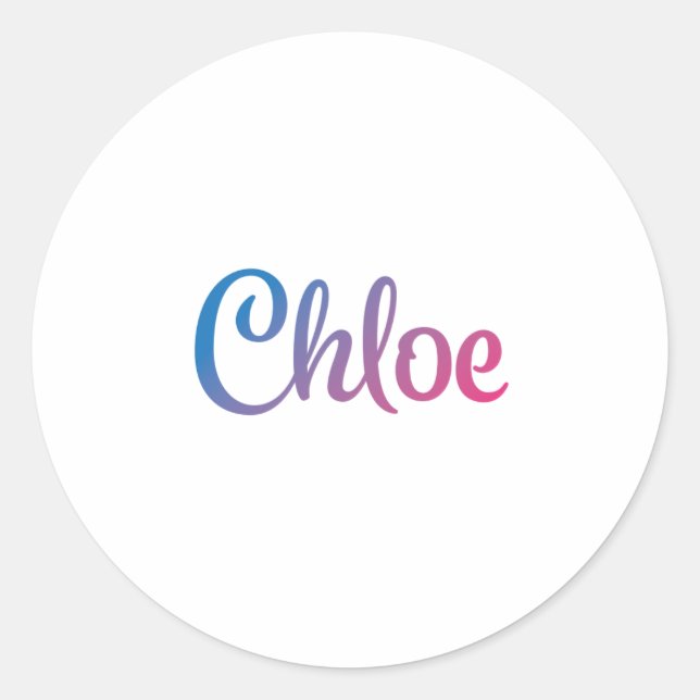 Chloe Stylish Cursive Classic Round Sticker (Front)