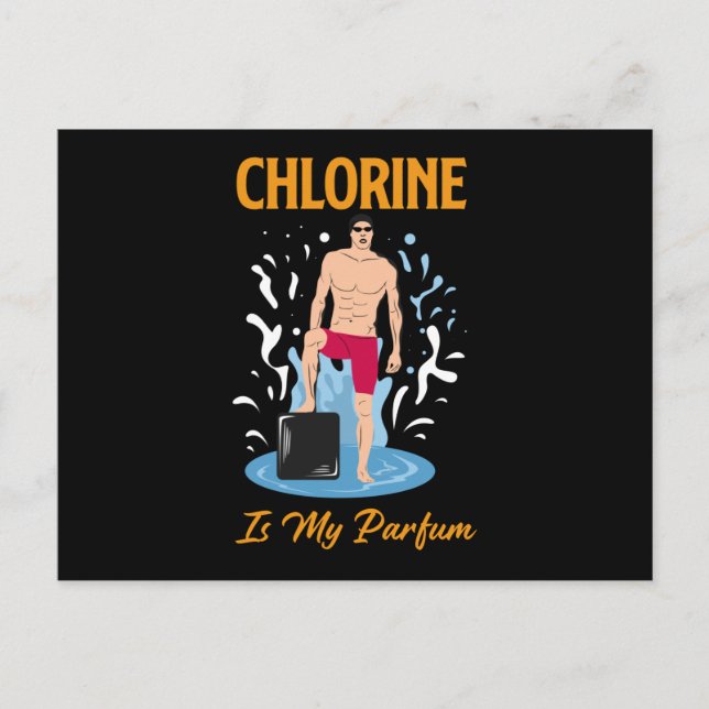 Chlorine Is My Partum - Swimmer Design Postcard (Front)