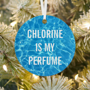 Chlorine Is My Perfume Swimming Pool Typographic Metal Tree Decoration