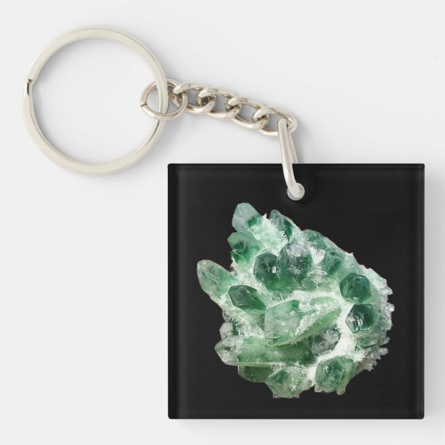 Chlorite Quartz Rock Crystal Key Ring (Front)