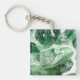 Chlorite Quartz Rock Crystal Key Ring