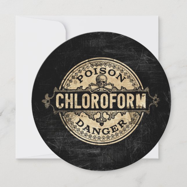 Chloroform Vintage Style Poison Label Invitation (Front)