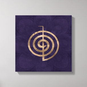 Cho Ku Rei - gold on purple lotus Canvas Print