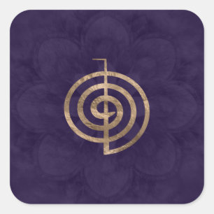 Cho Ku Rei - gold on purple lotus Square Sticker