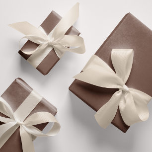Choc Brown Solid Colour 9C7F74 Wrapping Paper Sheet