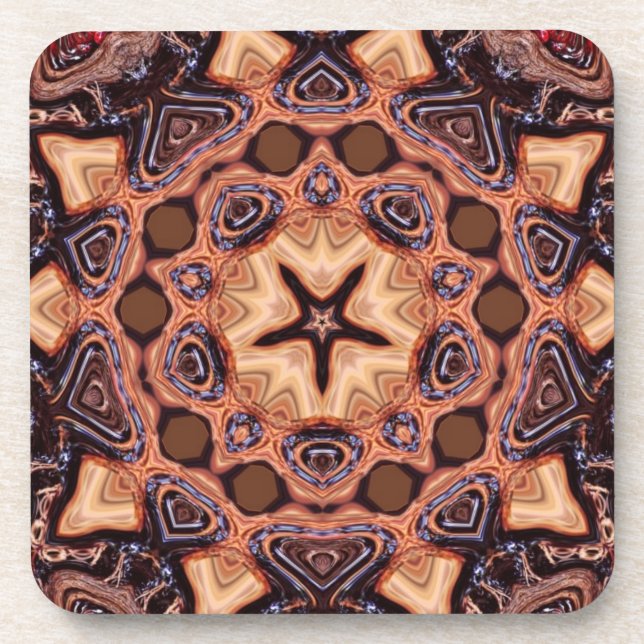 Choc Chip Mandala Geometry : Set of 6 Coaster (Front)