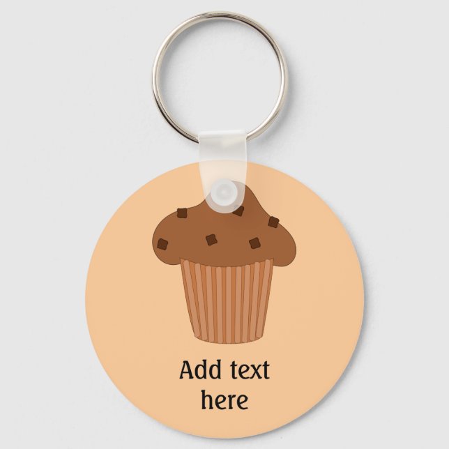 Choc Chip Muffin image with Personalised Text Key Ring (Front)