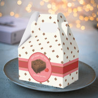 Choc Chunk Brownie - raspberry & brown - your text