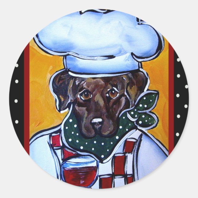 Choc Lab Chef Classic Round Sticker (Front)