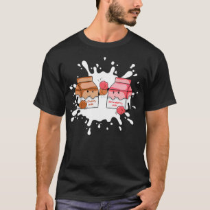 Choccy Milk vs Strawberry Milk Japanese Kawaii Mil T-Shirt