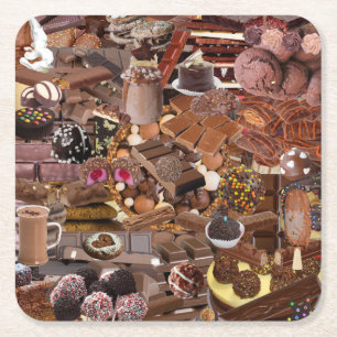 Chockablock chocs square paper coaster