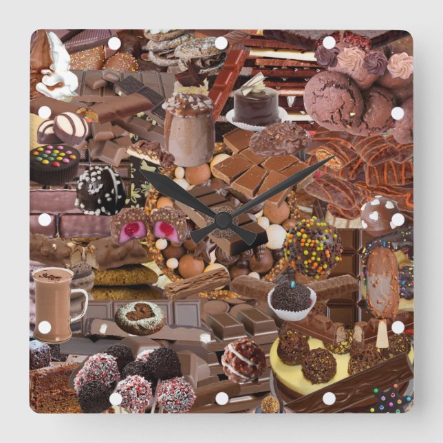 Chockablock chocs square wall clock (Front)