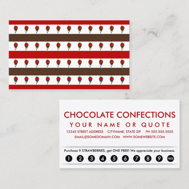 choclate strawberry stripes loyalty card (Front/Back)