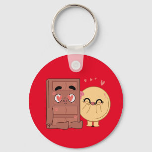 Choco And Pancake Couples Love Valentine Matching  Key Ring