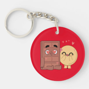Choco And Pancake Couples Love Valentine Matching  Key Ring