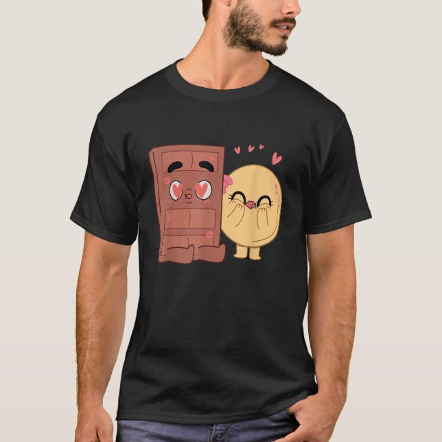Choco And Pancake Couples Love Valentine Matching  T-Shirt (Front)