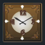 Choco art deco square wall clock<br><div class="desc">Great and high quality design. You will love it like others. Be free to use this design for other product you like or to add your text. Thank you.</div>