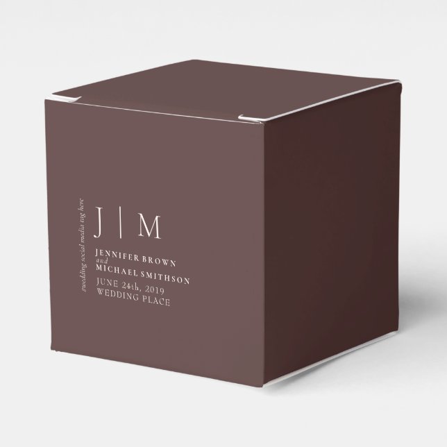 Choco Brown Boho Wedding Favour Box (Front Side)