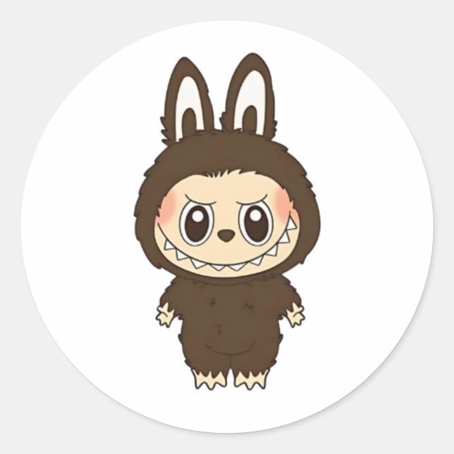 Choco Bunny Rebel Classic Round Sticker (Front)
