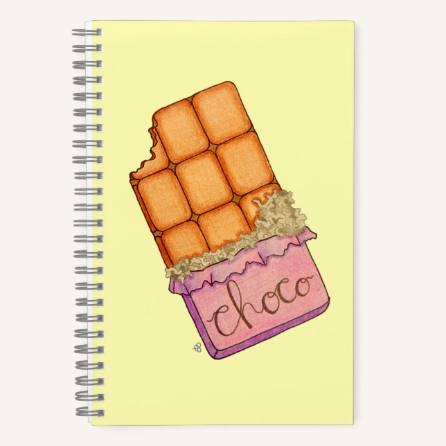 Choco, Cartoon Chocolate Bar Notebook (Front)