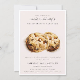 Choco Chip Cookies Café Grand Opening Invite