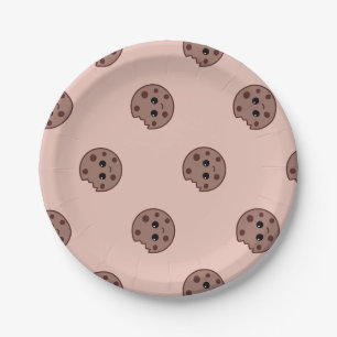 Choco-chip cookies pattern paper plates 