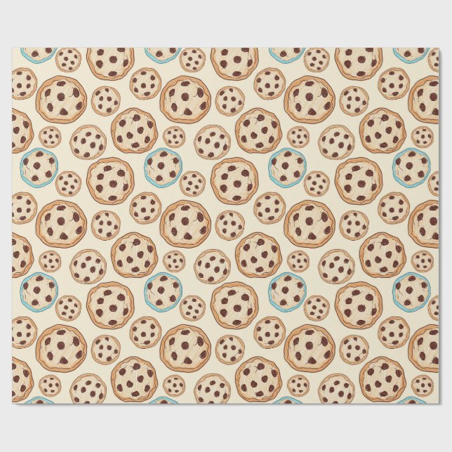 choco chips cookies wrapping paper (Flat)