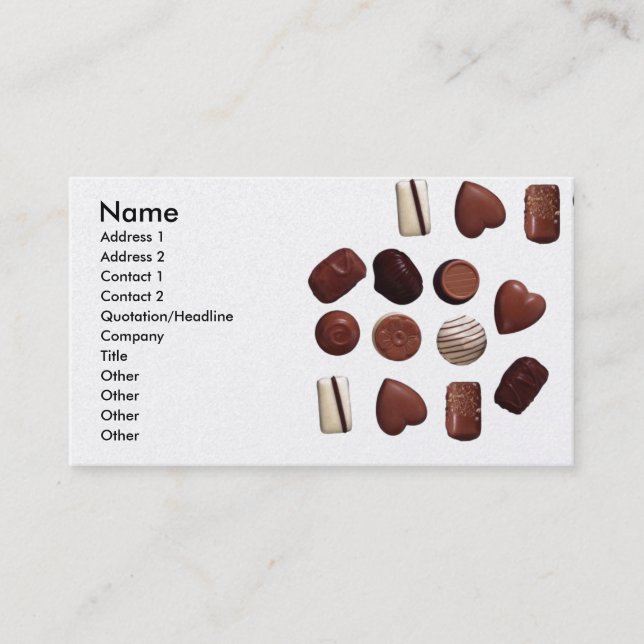 choco chocolate shop business card (Front)
