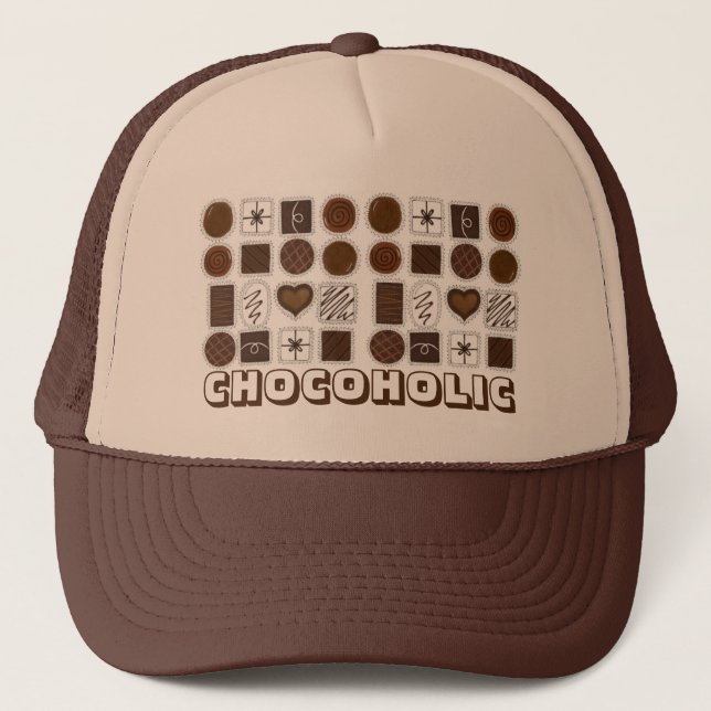 Chocoholic Box of Chocolates Chocolatier Bon Bons Trucker Hat (Front)