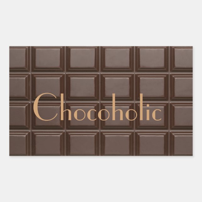 Chocoholic Chocolate Bar Rectangular Sticker (Front)
