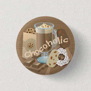 Chocoholic Chocolate Collage 3 Cm Round Badge