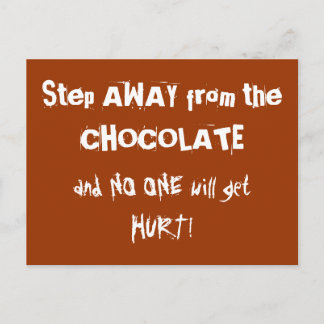 Chocoholic Chocolate Warning Postcard