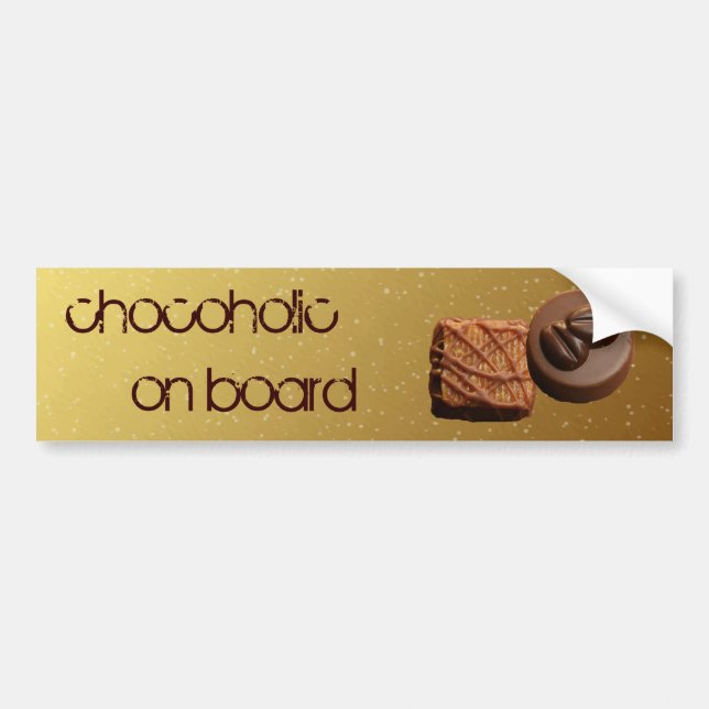 chocoholic on board bumper sticker (Front)