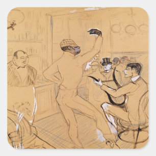 Chocolat Dancing, 1896 Square Sticker