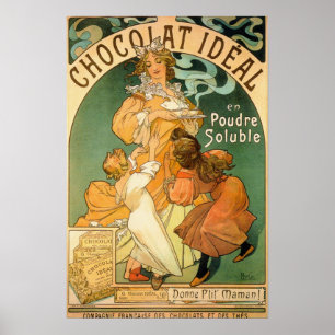 Chocolat Idéal Advertising by Alfons Mucha Poster