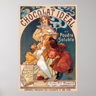 Chocolat idéal France Art Nouveau Vintage Wall Art
