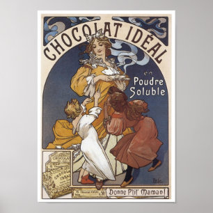 Chocolat Ideal Vintage Ad Poster