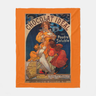 Chocolat Ideal Vintage PosterEurope Fleece Blanket