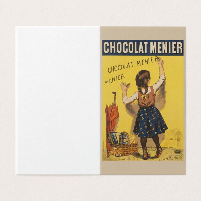 Chocolat Menier Little Girl Wall Writing  (Outside Unfolded)