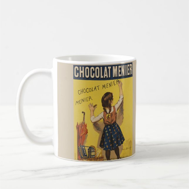 Chocolat Menier Little Girl Wall Writing  Coffee Mug (Left)