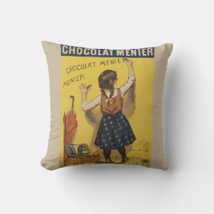 Chocolat Menier Little Girl Wall Writing  Cushion