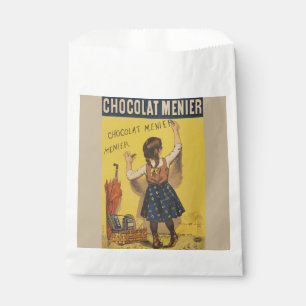 Chocolat Menier Little Girl Wall Writing  Favour Bag