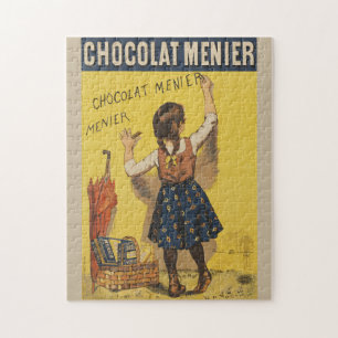 Chocolat Menier Little Girl Wall Writing Jigsaw Puzzle